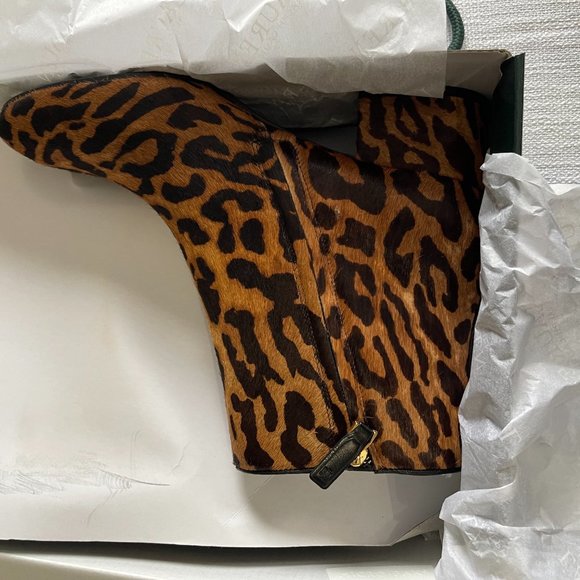 NWT - Ralph Lauren Welford Leather booties Leopard calfhair - Picture 6 of 9